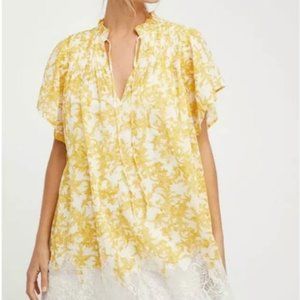 EUC Free People with Lace Detail Tunic Shirt